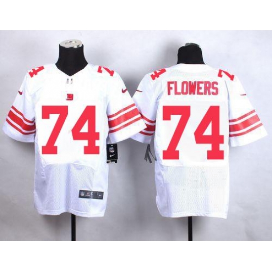Nike Giants #74 Ereck Flowers White Mens Stitched NFL Elite Jersey Nike Giants #74 Ereck Flowers White Mens Stitched NFL Elite Jersey