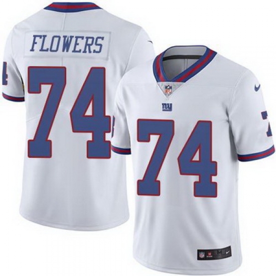 Nike Giants #74 Ereck Flowers White Mens Stitched NFL Limited Rush Jersey Nike Giants #74 Ereck Flowers White Mens Stitched NFL Limited Rush Jersey