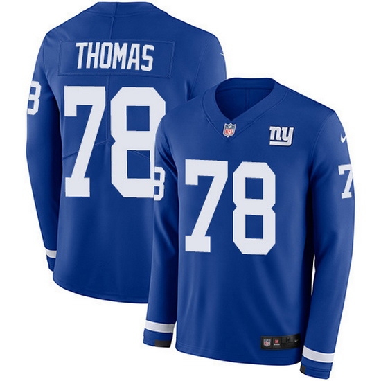 Nike Giants 78 Andrew Thomas Royal Blue Team Color Men Stitched NFL Limited Therma Long Sleeve Jersey Nike Giants 78 Andrew Thomas Royal Blue Team Color Men Stitched NFL Limited Therma Long Sleeve Jersey
