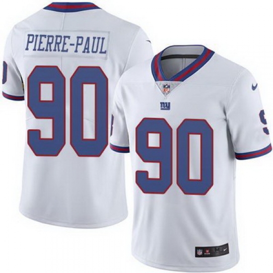 Nike Giants #90 Jason Pierre Paul White Mens Stitched NFL Limited Rush Jersey Nike Giants #90 Jason Pierre Paul White Mens Stitched NFL Limited Rush Jersey