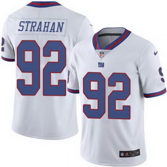 Nike Giants #92 Michael Strahan White Mens Stitched NFL Limited Rush Jersey Nike Giants #92 Michael Strahan White Mens Stitched NFL Limited Rush Jersey