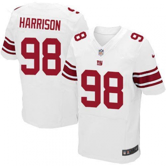Nike Giants #98 Damon Harrison White Mens Stitched NFL Elite Jersey Nike Giants #98 Damon Harrison White Mens Stitched NFL Elite Jersey