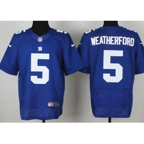 Nike New York Giants 5 Steve Weatherford Blue Elite NFL Jersey Nike New York Giants 5 Steve Weatherford Blue Elite NFL Jersey