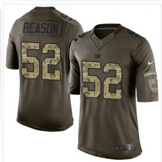 Nike New York Giants #52 Jon Beason Green Men 27s Stitched NFL Limited Salute to Service Jersey Nike New York Giants #52 Jon Beason Green Men 27s Stitched NFL Limited Salute to Service Jersey