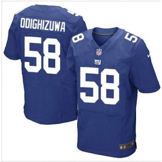 Nike New York Giants #58 Owa Odighizuwa Royal Blue Team Color Mens Stitched NFL Elite Jersey Nike New York Giants #58 Owa Odighizuwa Royal Blue Team Color Mens Stitched NFL Elite Jersey