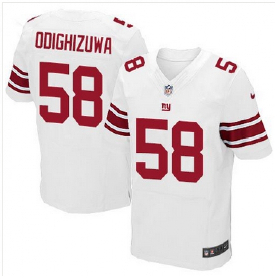 Nike New York Giants #58 Owa Odighizuwa White Mens Stitched NFL Elite Jersey Nike New York Giants #58 Owa Odighizuwa White Mens Stitched NFL Elite Jersey
