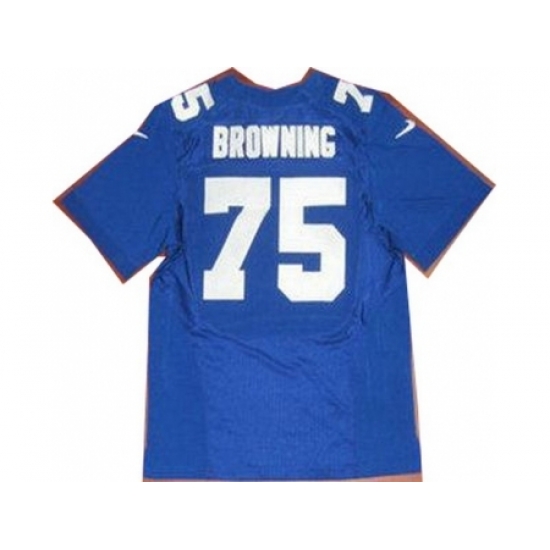 Nike New York Giants 75 Bryant Browning Blue Elite NFL Jersey Nike New York Giants 75 Bryant Browning Blue Elite NFL Jersey