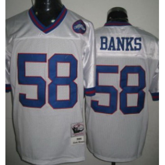 nfl New York Giants 58 Banks Throwback White nfl New York Giants 58 Banks Throwback White