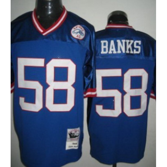 nfl New York Giants 58 Banks Throwback blue nfl New York Giants 58 Banks Throwback blue