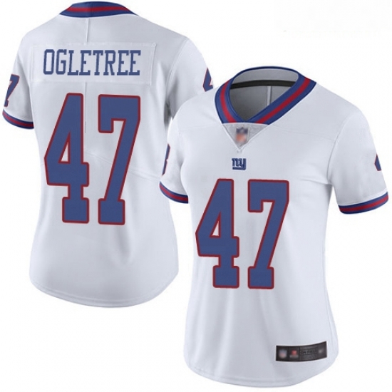 Giants #47 Alec Ogletree White Women Stitched Football Limited Rush Jersey Giants #47 Alec Ogletree White Women Stitched Football Limited Rush Jersey