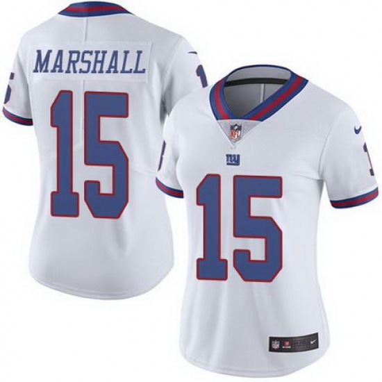 Nike Giants #15 Brandon Marshall White Womens Stitched NFL Limited Rush Jersey Nike Giants #15 Brandon Marshall White Womens Stitched NFL Limited Rush Jersey
