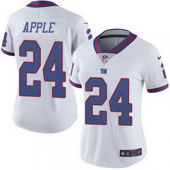 Nike Giants #24 Eli Apple White Womens Stitched NFL Limited Rush Jersey Nike Giants #24 Eli Apple White Womens Stitched NFL Limited Rush Jersey