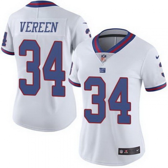 Nike Giants #34 Shane Vereen White Womens Stitched NFL Limited Rush Jersey Nike Giants #34 Shane Vereen White Womens Stitched NFL Limited Rush Jersey