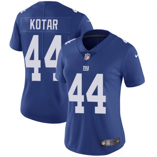 Nike Giants #44 Doug Kotar Royal Blue Team Color Womens Stitched NFL Vapor Untouchable Limited Jersey Nike Giants #44 Doug Kotar Royal Blue Team Color Womens Stitched NFL Vapor Untouchable Limited Jersey