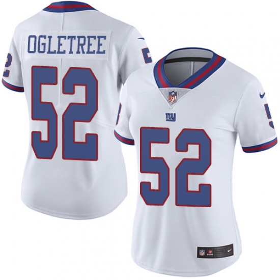Nike Giants #52 Alec Ogletree White Womens Stitched NFL Limited Rush Jersey Nike Giants #52 Alec Ogletree White Womens Stitched NFL Limited Rush Jersey