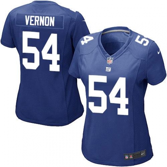 Nike Giants #54 Olivier Vernon Royal Blue Team Color Women's Stitched NFL Elite Jersey Nike Giants #54 Olivier Vernon Royal Blue Team Color Women's Stitched NFL Elite Jersey