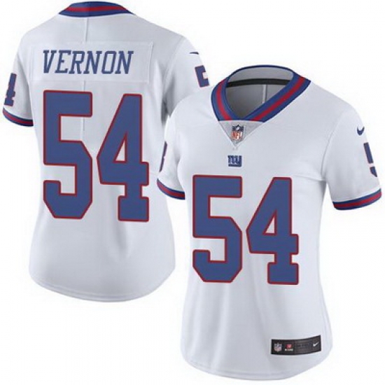 Nike Giants #54 Olivier Vernon White Womens Stitched NFL Limited Rush Jersey Nike Giants #54 Olivier Vernon White Womens Stitched NFL Limited Rush Jersey