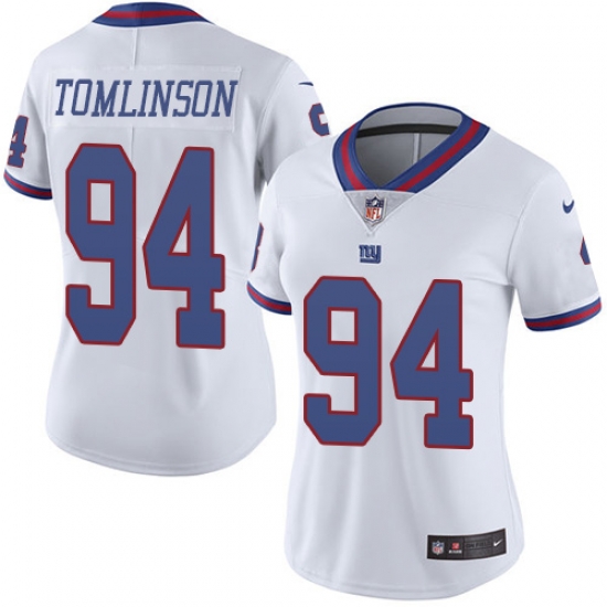 Nike Giants #94 Dalvin Tomlinson White Womens Stitched NFL Limited Rush Jersey Nike Giants #94 Dalvin Tomlinson White Womens Stitched NFL Limited Rush Jersey