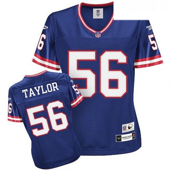 Reebok New York Giants 56 Lawrence Taylor Blue Womens Throwback Team Color Premier EQT NFL Jersey Reebok New York Giants 56 Lawrence Taylor Blue Womens Throwback Team Color Premier EQT NFL Jersey