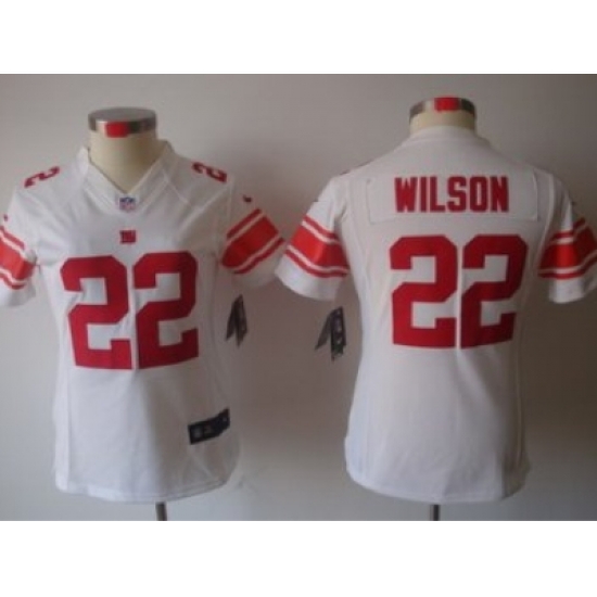 Women NEW New York Giants 22 Wilson White Jerseys Women NEW New York Giants 22 Wilson White Jerseys