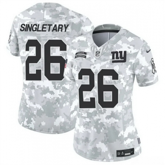 Women New York Giants 26 Devin Singletary 2024 F U S E Arctic Camo Salute To Service Limited Stitched Football Jersey Women New York Giants 26 Devin Singletary 2024 F U S E Arctic Camo Salute To Service Limited Stitched Football Jersey
