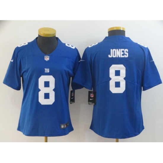 Women Nike Giants 8 Daniel Jones Royal Vapor Untouchable Limited Jersey Women Nike Giants 8 Daniel Jones Royal Vapor Untouchable Limited Jersey