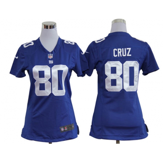 Women Nike New York Giants #80 Victor Cruz Blue Nike NFL Jerseys Women Nike New York Giants #80 Victor Cruz Blue Nike NFL Jerseys