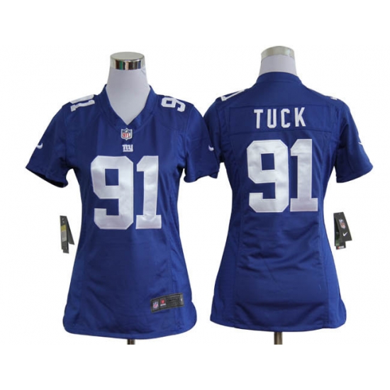 Women Nike New York Giants 91 Justin Tuck Game Blue Jersey Women Nike New York Giants 91 Justin Tuck Game Blue Jersey