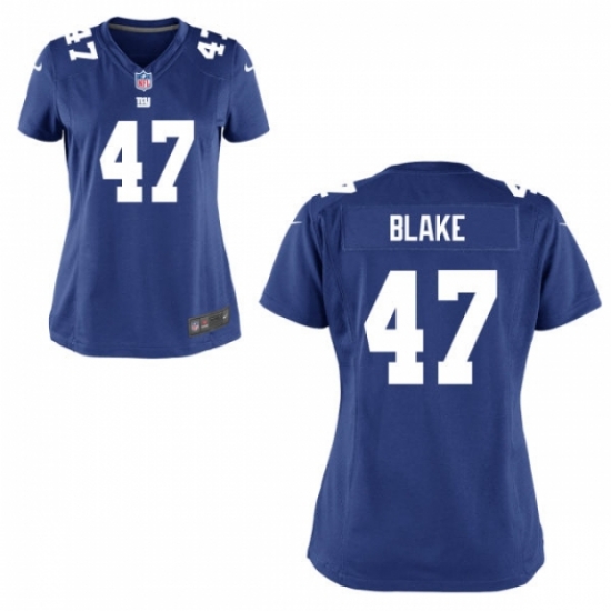 Womens Nike Giants #47 Valentino Blake Blue Jersey Womens Nike Giants #47 Valentino Blake Blue Jersey