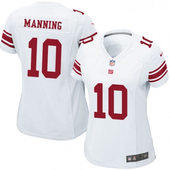 Womens Nike New York Giants 10 Eli Manning Game White NFL Jersey Womens Nike New York Giants 10 Eli Manning Game White NFL Jersey