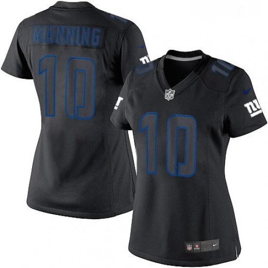 Womens Nike New York Giants 10 Eli Manning Limited Black Impact NFL Jersey Womens Nike New York Giants 10 Eli Manning Limited Black Impact NFL Jersey