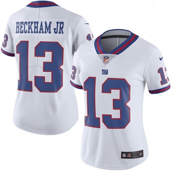 Womens Nike New York Giants 13 Odell Beckham Jr Limited White Rush Vapor Untouchable NFL Jersey Womens Nike New York Giants 13 Odell Beckham Jr Limited White Rush Vapor Untouchable NFL Jersey