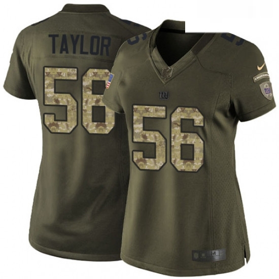 Womens Nike New York Giants 56 Lawrence Taylor Elite Green Salute to Service NFL Jersey Womens Nike New York Giants 56 Lawrence Taylor Elite Green Salute to Service NFL Jersey