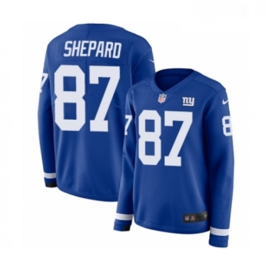 Womens Nike New York Giants 87 Sterling Shepard Limited Royal Blue Therma Long Sleeve NFL Jersey Womens Nike New York Giants 87 Sterling Shepard Limited Royal Blue Therma Long Sleeve NFL Jersey