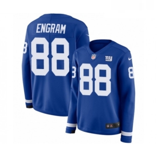Womens Nike New York Giants 88 Evan Engram Limited Royal Blue Therma Long Sleeve NFL Jersey Womens Nike New York Giants 88 Evan Engram Limited Royal Blue Therma Long Sleeve NFL Jersey