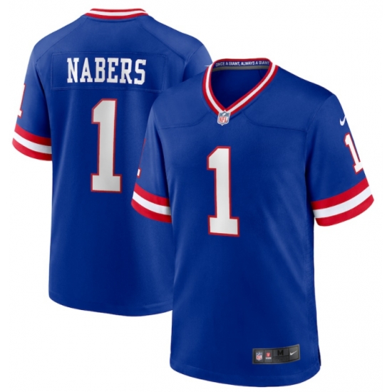 Youth New York Giants 1 Malik Nabers Royal 2024 F U S E Throwback Limited Stitched Jersey Youth New York Giants 1 Malik Nabers Royal 2024 F U S E Throwback Limited Stitched Jersey