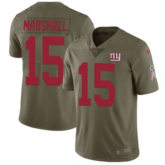Youth Nike Giants #15 Brandon Marshall Olive Stitched NFL Limited 2017 Salute to Service Jersey Youth Nike Giants #15 Brandon Marshall Olive Stitched NFL Limited 2017 Salute to Service Jersey