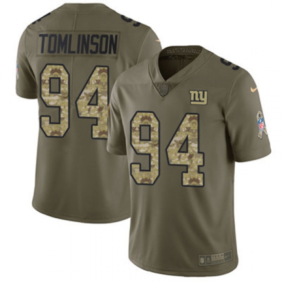 Youth Nike Giants #94 Dalvin Tomlinson Olive Camo Stitched NFL Limited 2017 Salute to Service Jersey Youth Nike Giants #94 Dalvin Tomlinson Olive Camo Stitched NFL Limited 2017 Salute to Service Jersey