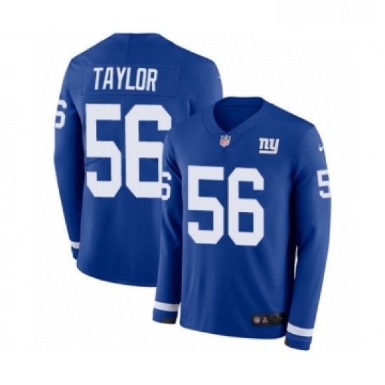 Youth Nike New York Giants 56 Lawrence Taylor Limited Royal Blue Therma Long Sleeve NFL Jersey Youth Nike New York Giants 56 Lawrence Taylor Limited Royal Blue Therma Long Sleeve NFL Jersey