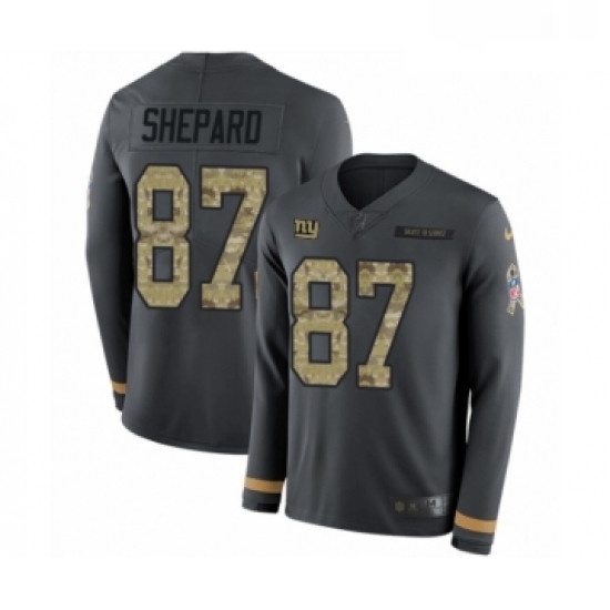 Youth Nike New York Giants 87 Sterling Shepard Limited Black Salute to Service Therma Long Sleeve NFL Jersey Youth Nike New York Giants 87 Sterling Shepard Limited Black Salute to Service Therma Long Sleeve NFL Jersey