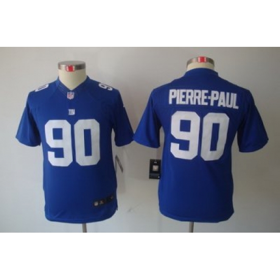 Youth Nike New York Giants 90 Pierre-Paul Blue Limited Jerseys Youth Nike New York Giants 90 Pierre-Paul Blue Limited Jerseys
