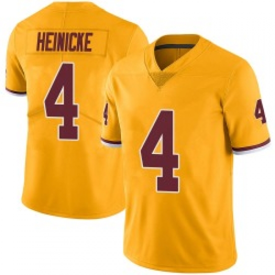 Men Washington 4 Taylor Heinicke Limited Color Rush Jersey Gold Men Washington 4 Taylor Heinicke Limited Color Rush Jersey Gold