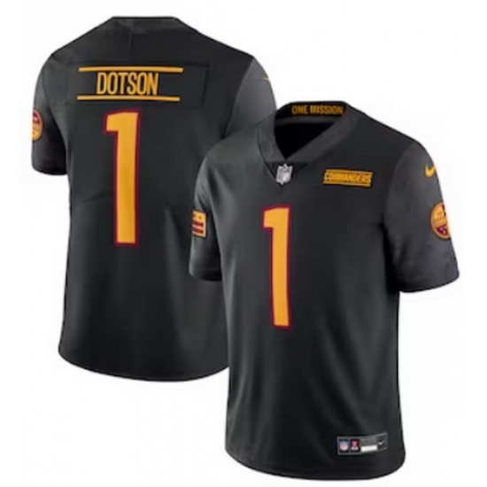 Men Washington Commanders 1 Jahan Dotson 90th Anniversary Black Vapor Limited Stitched Jersey Men Washington Commanders 1 Jahan Dotson 90th Anniversary Black Vapor Limited Stitched Jersey
