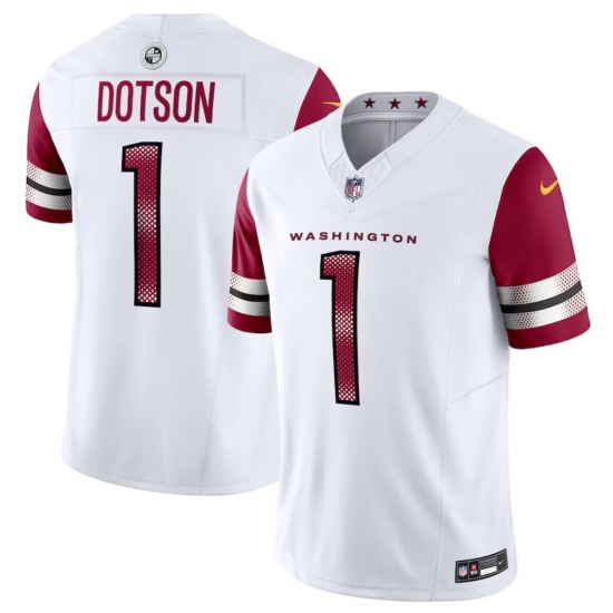 Men Washington Commanders 1 Jahan Dotson White 2023 F U S E Vapor Limited Stitched Football Jersey Men Washington Commanders 1 Jahan Dotson White 2023 F U S E Vapor Limited Stitched Football Jersey