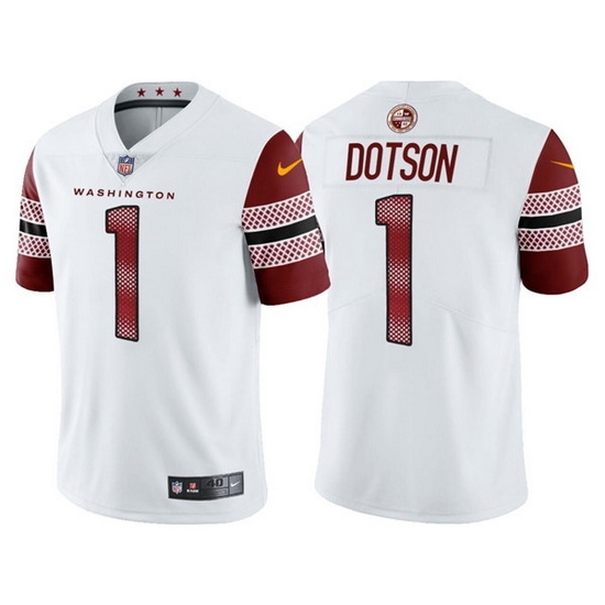Men Washington Commanders 1 Jahan Dotson White Vapor Untouchable Stitched Football Jersey Men Washington Commanders 1 Jahan Dotson White Vapor Untouchable Stitched Football Jersey