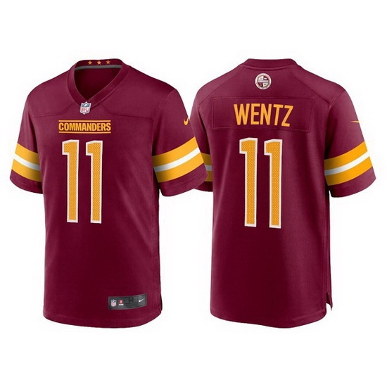 Men Washington Commanders 11 Carson Wentz 2022 Burgundy Game Stitched jersey Men Washington Commanders 11 Carson Wentz 2022 Burgundy Game Stitched jersey