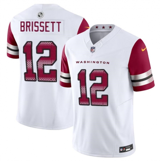 Men Washington Commanders 12 Jacoby Brissett White 2023 F U S E Vapor Limited Stitched Football Jersey Men Washington Commanders 12 Jacoby Brissett White 2023 F U S E Vapor Limited Stitched Football Jersey