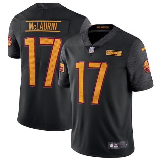 Men Washington Commanders 17 Terry McLaurin Black Vapor Limited Stitched Football Jersey Men Washington Commanders 17 Terry McLaurin Black Vapor Limited Stitched Football Jersey
