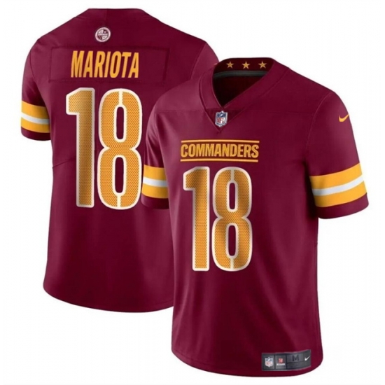 Men Washington Commanders 18 Marcus Mariota Burgundy 2024 Vapor Limited Stitched Football Jersey Men Washington Commanders 18 Marcus Mariota Burgundy 2024 Vapor Limited Stitched Football Jersey