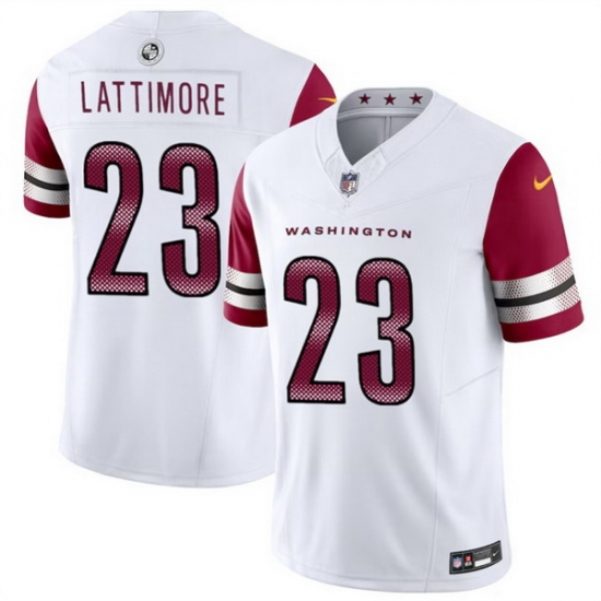 Men Washington Commanders 23 Marshon Lattimore White 2024 F U S E Vapor Limited Stitched Football Jersey Men Washington Commanders 23 Marshon Lattimore White 2024 F U S E Vapor Limited Stitched Football Jersey
